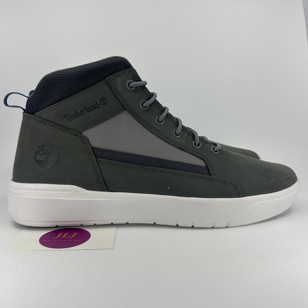 Timberland Men's Allston Mid Grey Nubuck Lace Up Casual Sneaker Boots Size 11